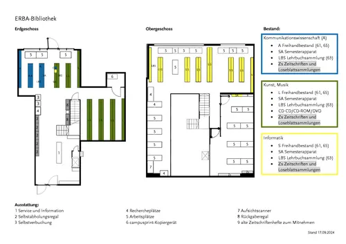 Plan der ERBA-Bibliothek