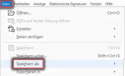 Dokument Speichern als...