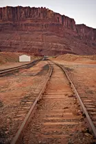 Utah Railways USA C Railway Tracks in Southern Utah State, USA. Transportation Photo Collection.