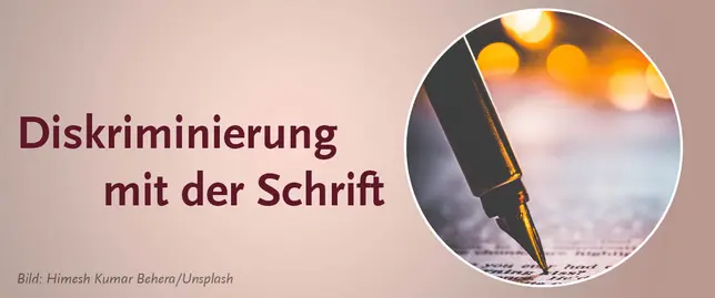 Banner mit einem schreibenden Stift