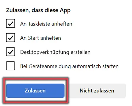 Ansicht Edge-App Konfiguration anpassen